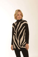 Load image into Gallery viewer, POMODORO 32356 ZEBRA JACQUARD JUMPER COLOUR PEBBLE
