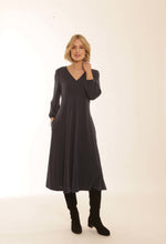 Load image into Gallery viewer, POMODORO 42352 CUPRO MIDI DRESS - NAVY
