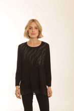 Load image into Gallery viewer, POMODORO 52357 BLACK ZEBRA PRINT TOP
