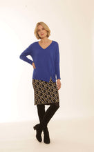 Load image into Gallery viewer, POMODORO 52367 ELECTRIC BLUE GRAPHIC SKIRT
