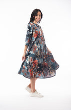 Load image into Gallery viewer, ORIENTIQUE 2196 POSEIDON MIDI PRINT DRESS
