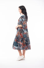 Load image into Gallery viewer, ORIENTIQUE 2196 POSEIDON MIDI PRINT DRESS
