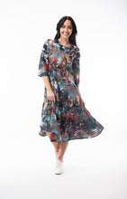 Load image into Gallery viewer, ORIENTIQUE 2196 POSEIDON MIDI PRINT DRESS

