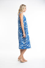 Load image into Gallery viewer, ORIENTIQUE 61590 SALAMIS BUBBLE SLEEVELESS PRINT DRESS

