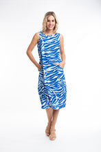 Load image into Gallery viewer, ORIENTIQUE 61590 SALAMIS BUBBLE SLEEVELESS PRINT DRESS

