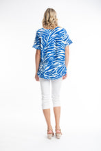 Load image into Gallery viewer, ORIENTIQUE 62605 SALAMIS FRILL PRINT TOP
