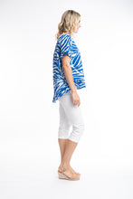 Load image into Gallery viewer, ORIENTIQUE 62605 SALAMIS FRILL PRINT TOP
