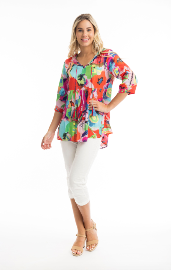 ORIENTIQUE NEVIS82196 RUCHED WAIST TOP