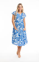 Load image into Gallery viewer, ORIENTIQUE HAYMAN BLUE 40064 POCKET DRESS
