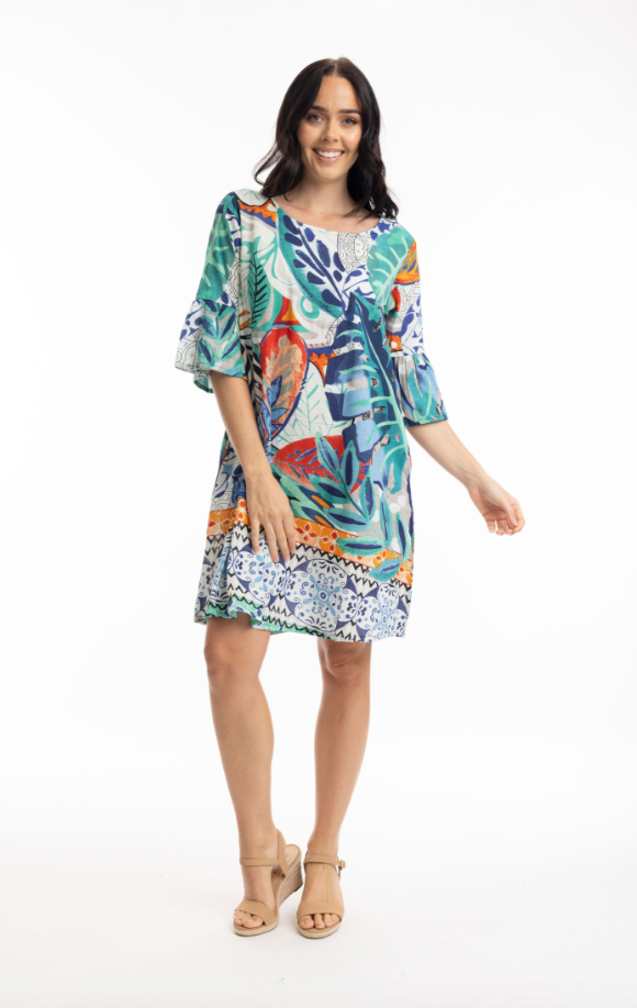 ORIENTIQUE CAYMAN30039 FRILL DRESS