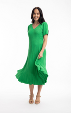 Load image into Gallery viewer, ORIENTIQUE 81312 RAYON GODET DRESS - PARAKEET

