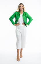 Load image into Gallery viewer, ORIENTIQUE 42118 LINEN JACKET - PARAKEET
