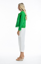 Load image into Gallery viewer, ORIENTIQUE 42118 LINEN JACKET - PARAKEET
