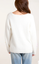 Load image into Gallery viewer, NOVA EMBROIDERY FLOWER V NECK JUMPER - IVORY
