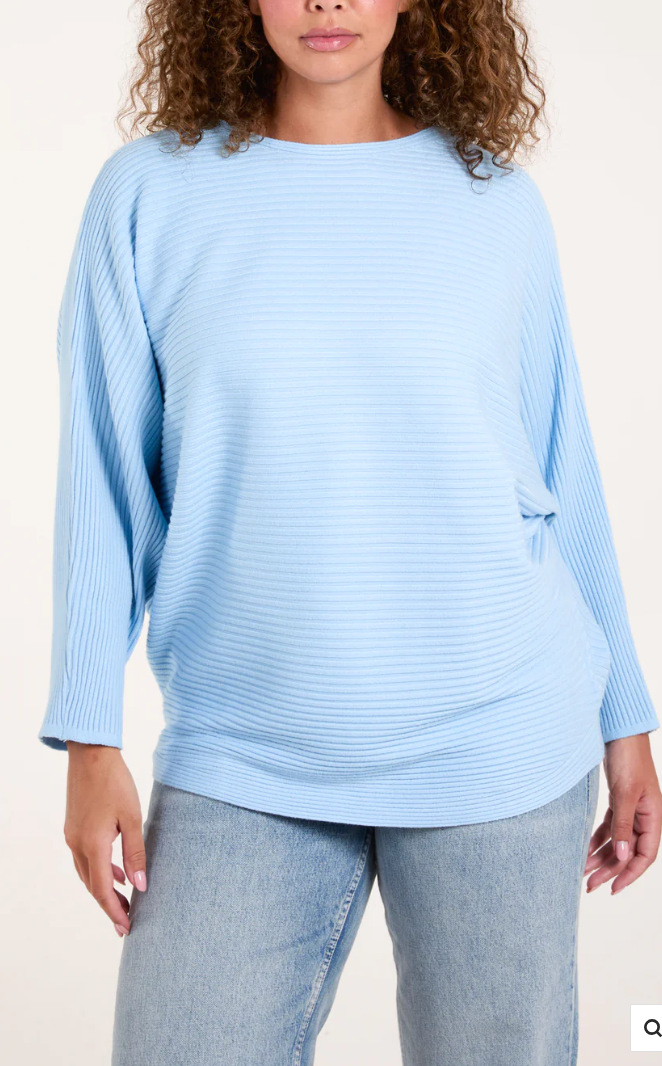 NOVA SLANT NECK JUMPER - LIGHT BLUE