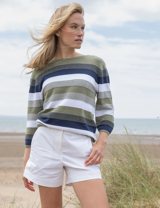 MARBLE 7460 STRIPE SWEATER COLOUR 123 KHAKI