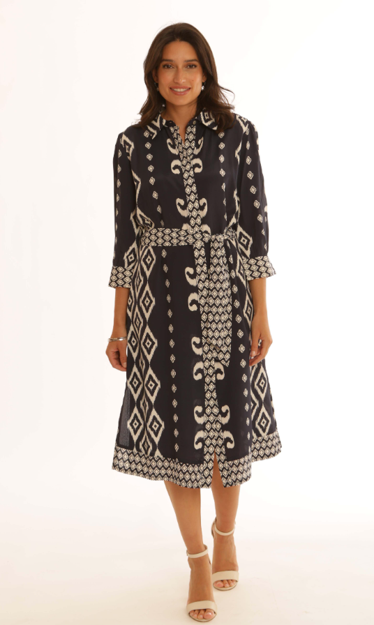 POMODORO 72506 NAVY PRINT DRESS