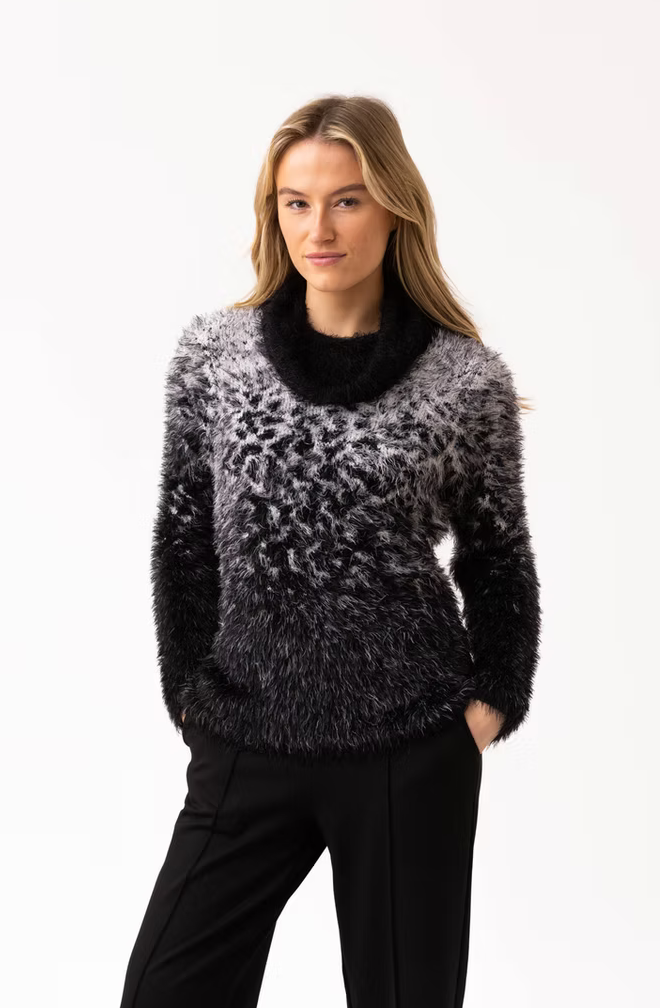 MARBLE FASHIONS 8030 COWL NECK SWEATER COL 104 IVORY