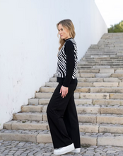 Load image into Gallery viewer, MARBLE FASHIONS 8034 PRINT CARDIGAN COL 101 BLACK
