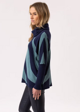 Load image into Gallery viewer, MARBLE FASHIONS 8068 PRINT SWEATER COL 223 SEAFOAM
