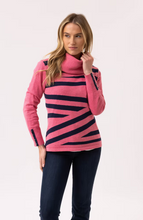 Load image into Gallery viewer, MARBLE FASHIONS 8090 PRINT SWEATER COL 230 ROSE
