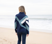 Load image into Gallery viewer, MARBLE FASHIONS 8109 PRINT SWEATER COL 223 SEA FOAM
