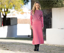 Load image into Gallery viewer, MARBLE FASHIONS 8113 STRIPED SWEATER COL 230 ROSE
