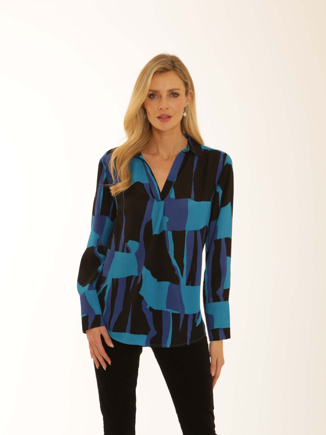 POMODORO  GRAPHIC TUNIC BLUE 82550
