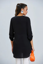 Load image into Gallery viewer, JQ OVERSIZED SHIRT WITH BROOCH - BLACK
