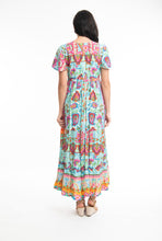 Load image into Gallery viewer, ORIENTIQUE 61622 VAROSHA CAP SLEEVE LAYERS DRESS - TURQUOISE
