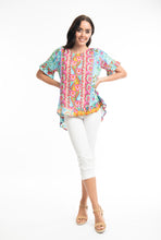 Load image into Gallery viewer, ORIENTIQUE 62612 VAROSHA FRILL TOP - TURQUOISE
