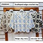 Load image into Gallery viewer, SCALLOPED EDGE CROCHET KNIT TOP
