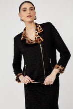 Load image into Gallery viewer, FRANK LYMAN JACKET - BLACK &amp; CHEETAH style 253331
