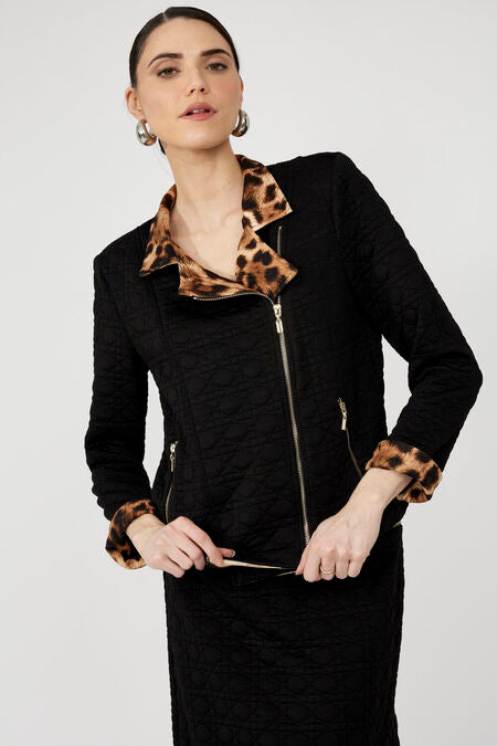FRANK LYMAN JACKET - BLACK & CHEETAH style 253331