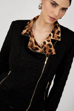 Load image into Gallery viewer, FRANK LYMAN JACKET - BLACK &amp; CHEETAH style 253331
