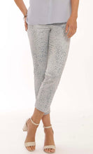 Load image into Gallery viewer, POMODORO 12205 BLUE LEOPARD PRINT TROUSERS
