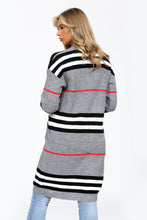 Load image into Gallery viewer, CHECK LONGLINE CARDIGAN - GREY
