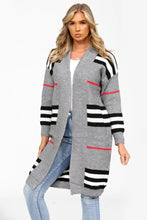 Load image into Gallery viewer, CHECK LONGLINE CARDIGAN - GREY
