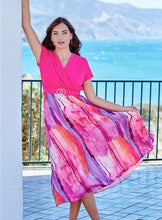 Load image into Gallery viewer, FRANK LYMAN HOT PINK MIDI LENGTH DRESS STYLE 236490
